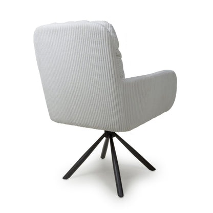 Rotana Round White & 4 Cassidy White Dining Set
