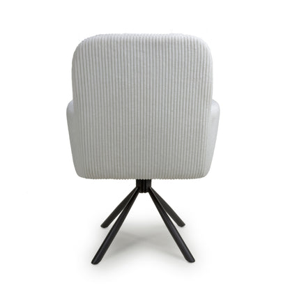 Rotana Round White & 4 Cassidy White Dining Set