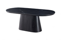 Bianca Black & Black Sintered Stone Oval 2m Dining Table