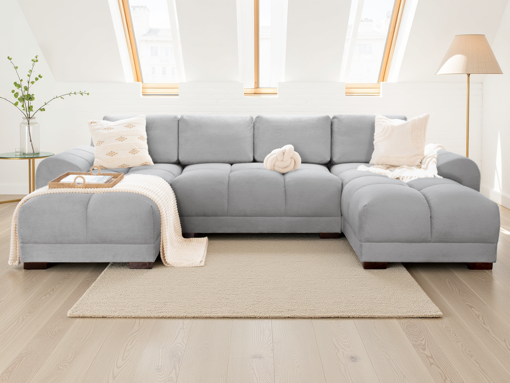 Azzuro Sofa Grey U Shape Corner