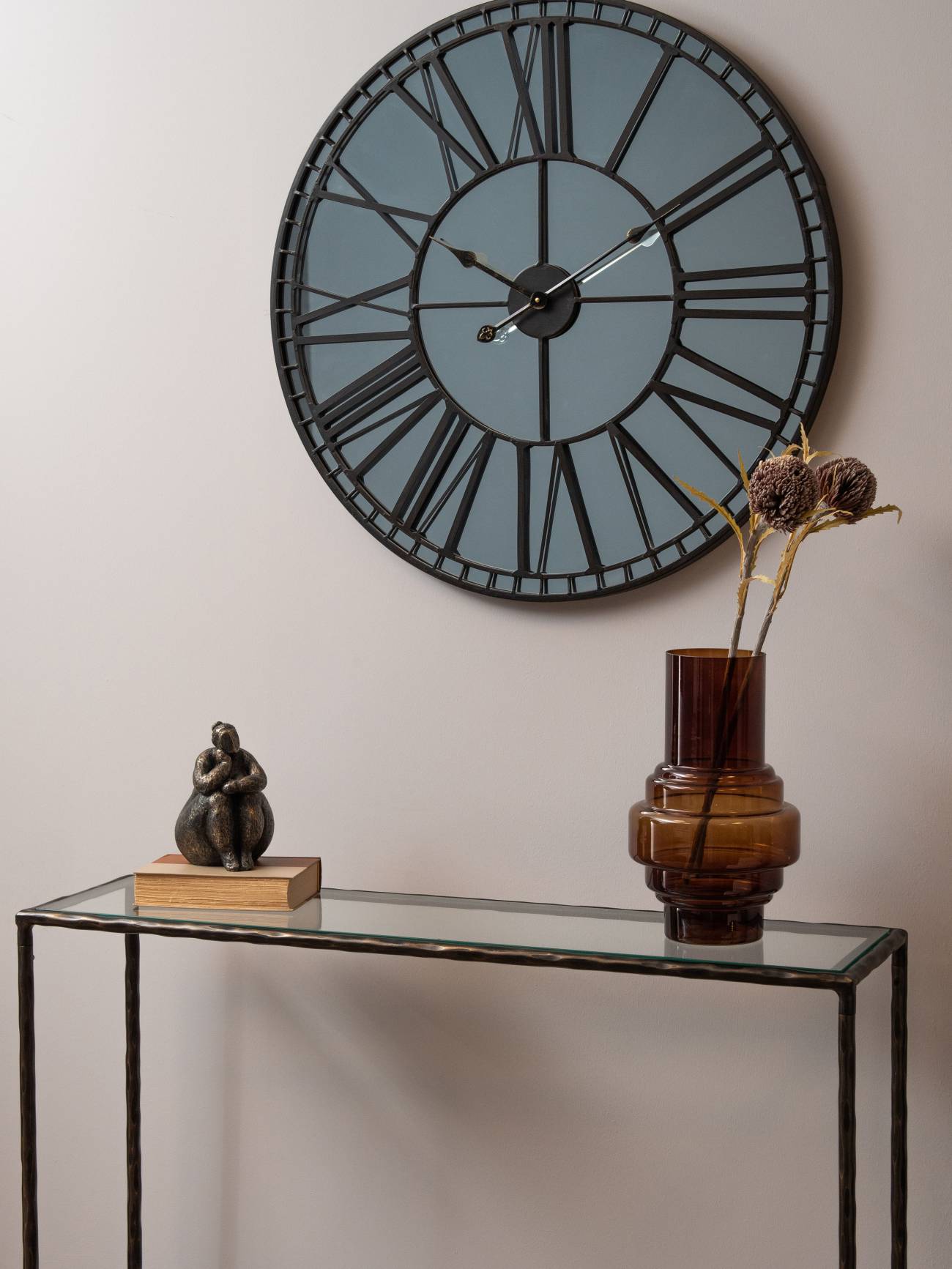 Skeleton Mirror Wall Clock