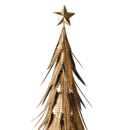 Feathered Metal Gold Tree Sculpture 57cm