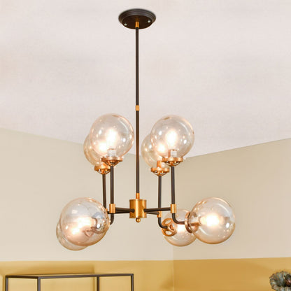 Mercer Glass Bubble Black And Brass Chandelier - E14 25W