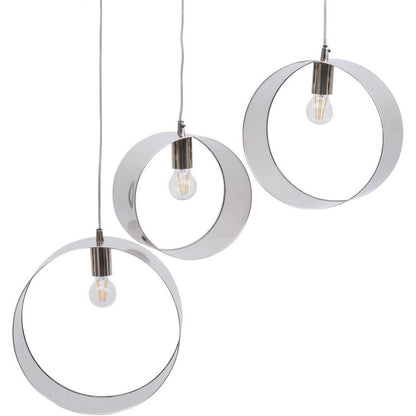 Ara Set Of 3 Silver Ring Pendants E27 60W 3