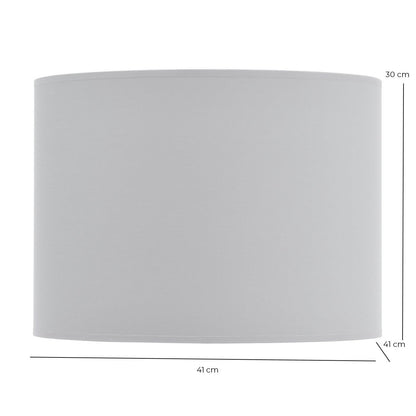 Grey and Silver Lined Drum 16" Lampshade