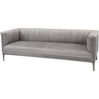 Belgravia Grey Three Seater Ribbed Sofa