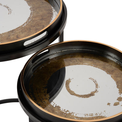 Gold Swirl Set of 2 Side Tray Tables