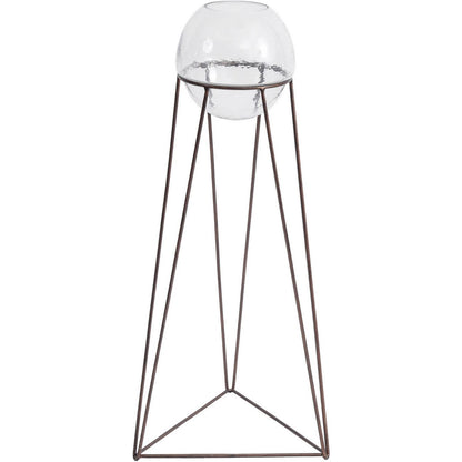 Bersa Floor Standing Fishbowl Planter with Aged Copper Base