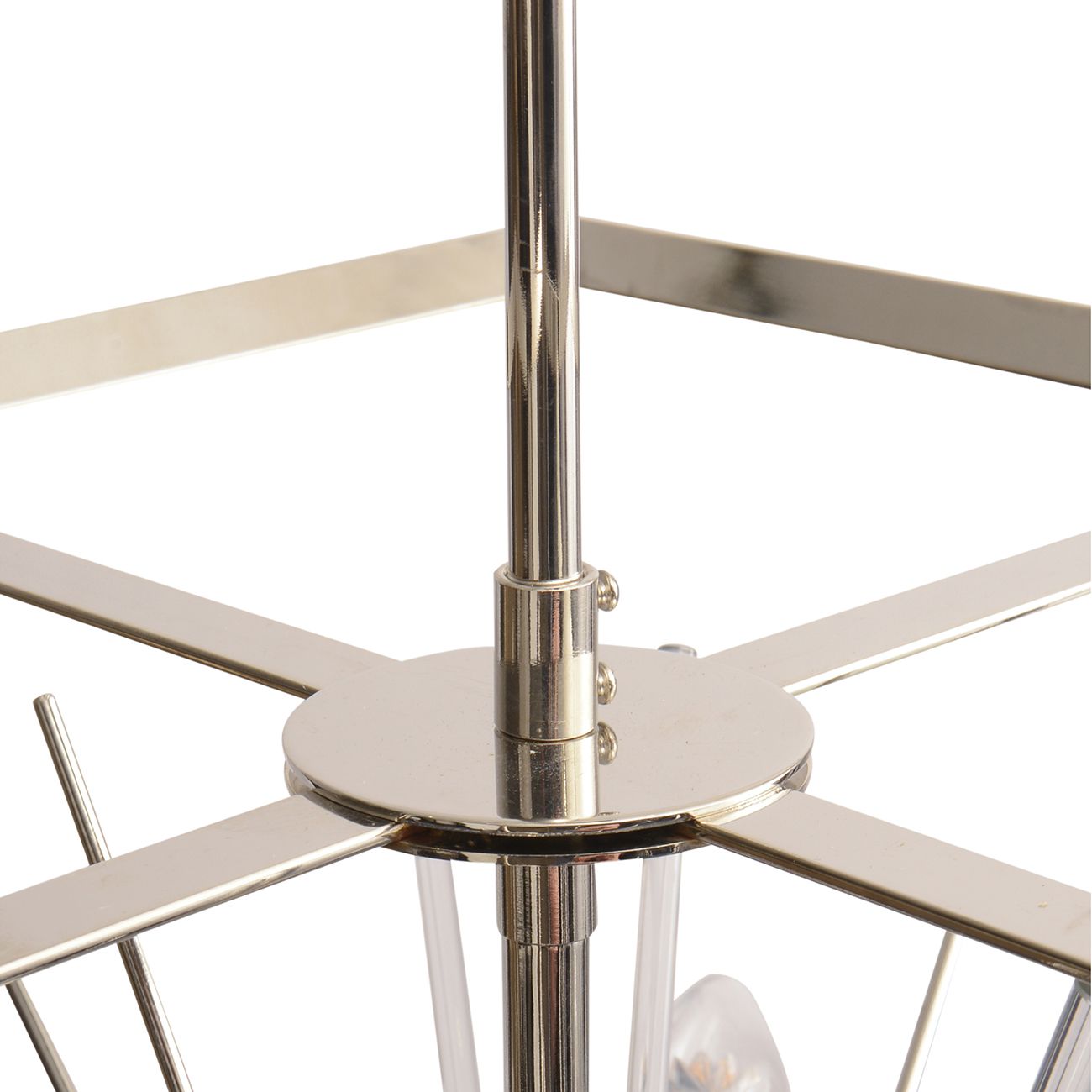 Small Silver Starburst Chandelier E14 40W 6
