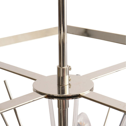 Small Silver Starburst Chandelier E14 40W 6