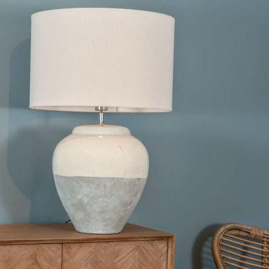 Skyline Grey Porcelain Table Lamp and Shade Large  E27 60W