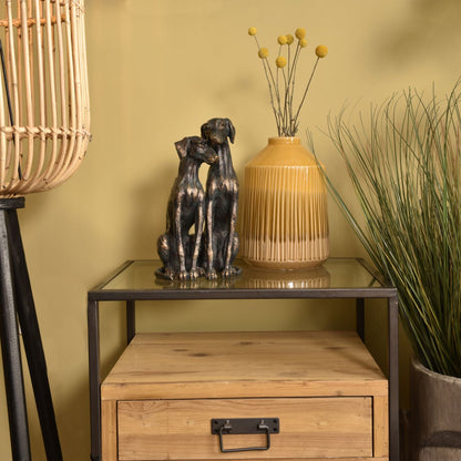 Antique Bronze Pup Sculpture