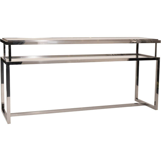 Belgravia Stainless Steel and Glass Console Table - Pak Tao