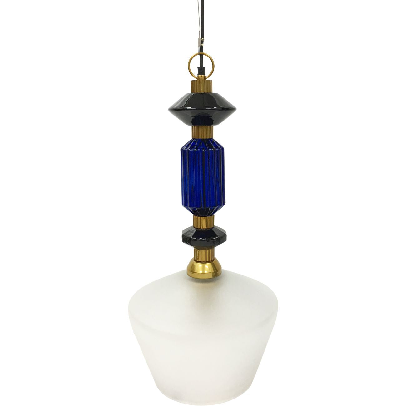 Alena Ink blue and frosted glass pendant E27 60W