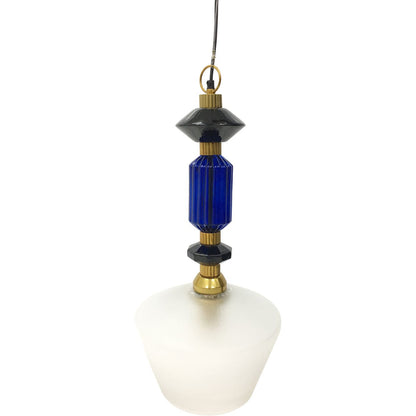 Alena Ink blue and frosted glass pendant E27 60W