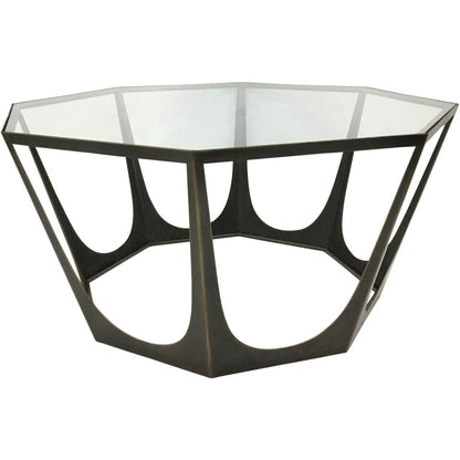 Catalan Bronze Gilded Glass Coffee Table - Pak Tao