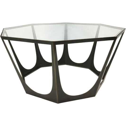 Catalan Bronze Gilded Glass Coffee Table - Pak Tao