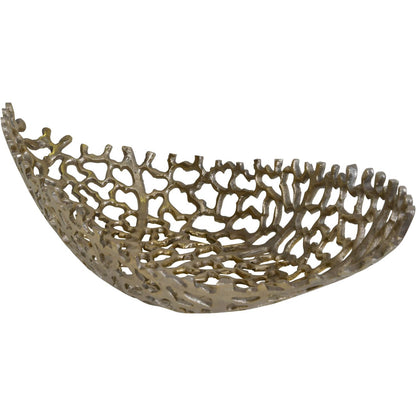 Aussie Gold Coral Aluminium Ellipse Bowl 13.5x62x26cm