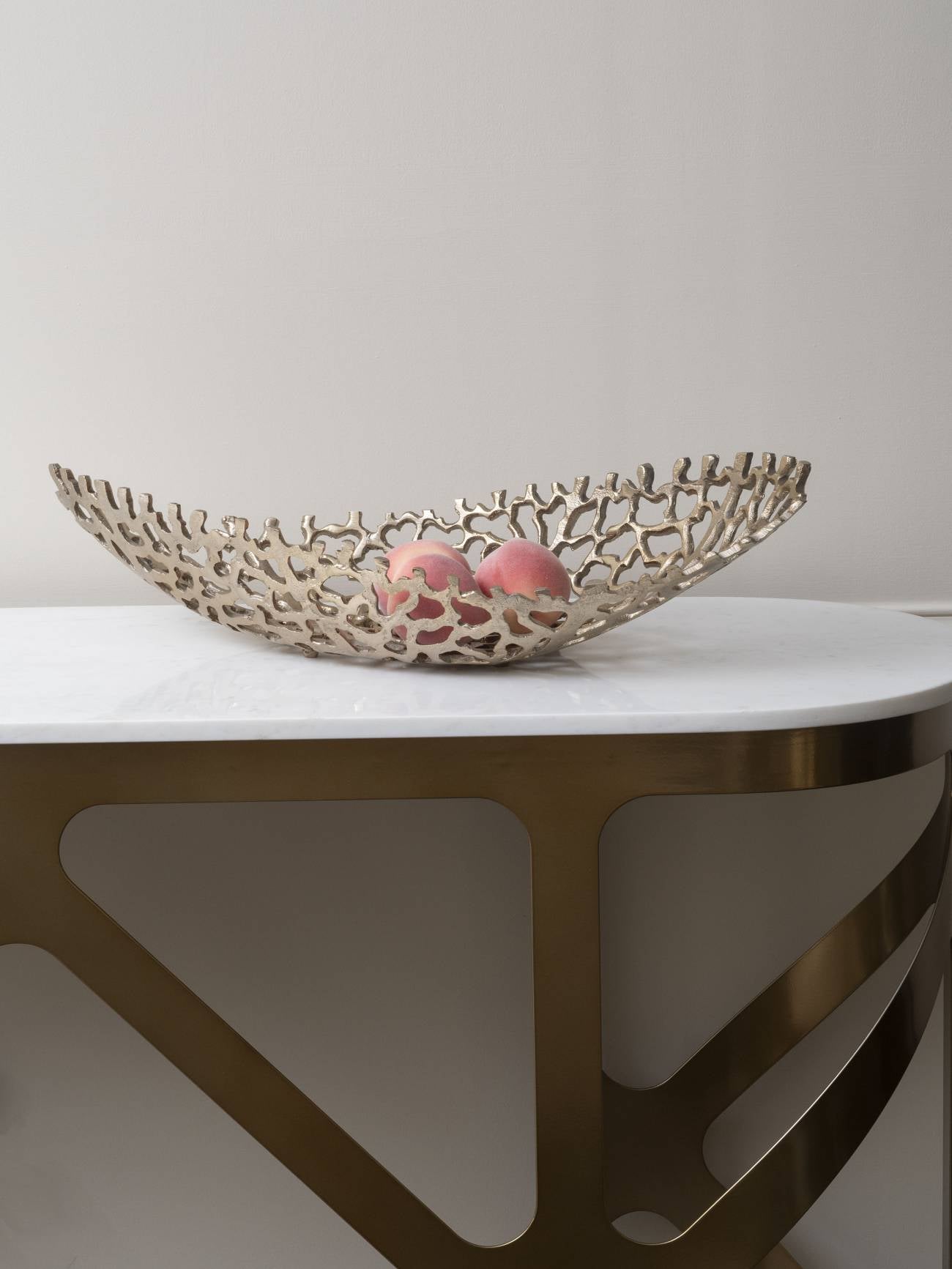 Aussie Gold Coral Aluminium Ellipse Bowl 13.5x62x26cm