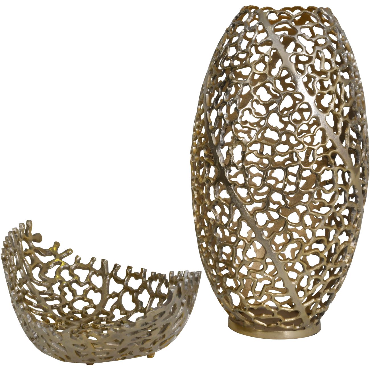 Aussie Gold Coral Aluminium Ellipse Bowl 13.5x62x26cm