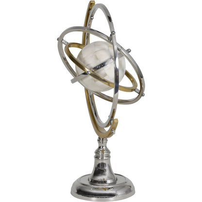 Colley Stainless Steel Armilliary Sculpture with Bone Globe