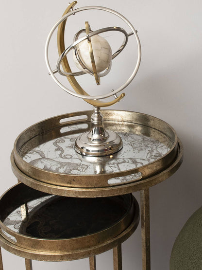 Colley Stainless Steel Armilliary Sculpture with Bone Globe