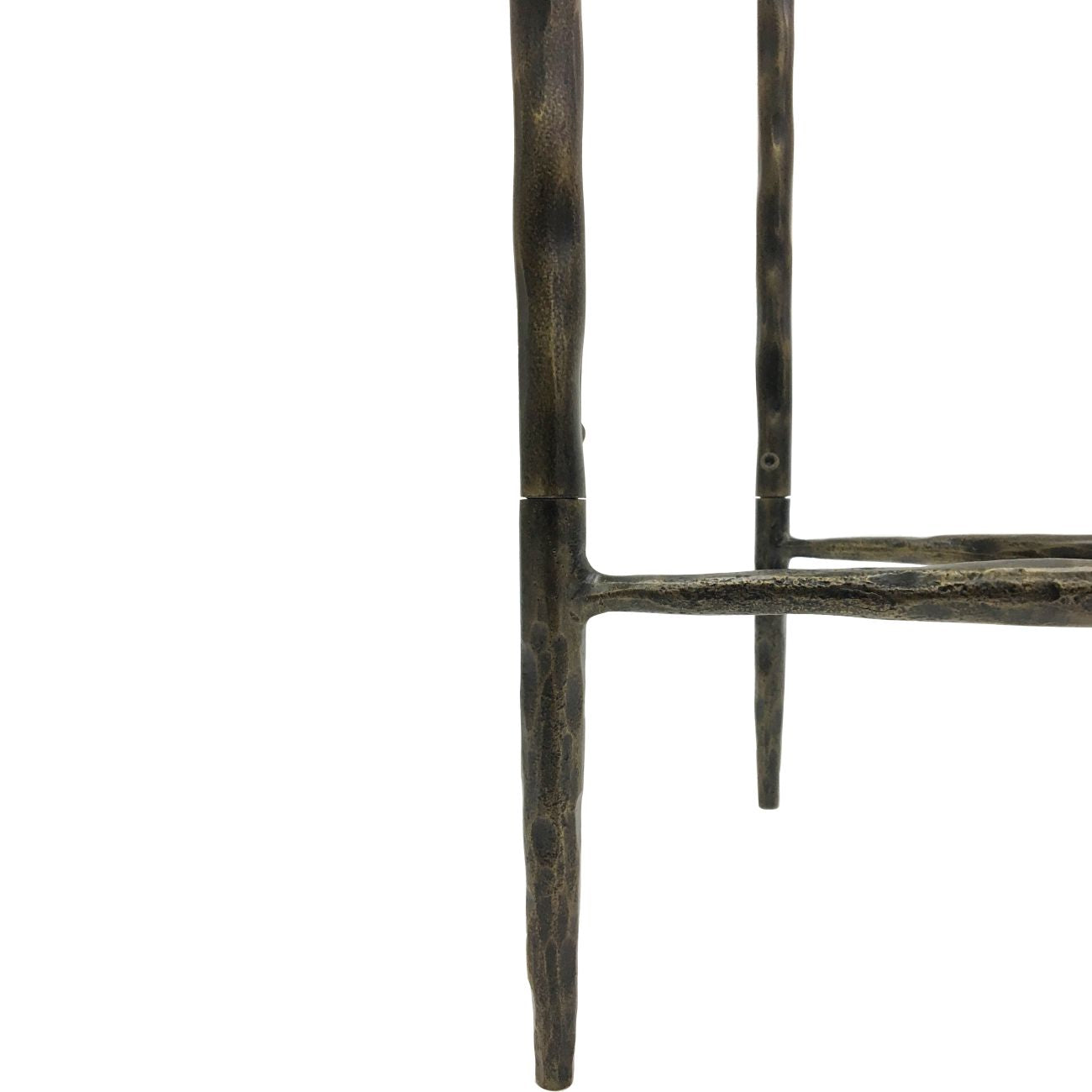 Patterdale Hand Forged Console Table Small 110x30cm Dk Bronze with Glass Top