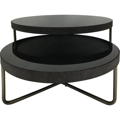 Knightsbridge Black Tinted Glass Round Coffee Table - Pak Tao