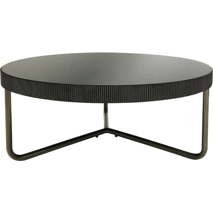 Knightsbridge Black Tinted Glass Round Coffee Table - Pak Tao