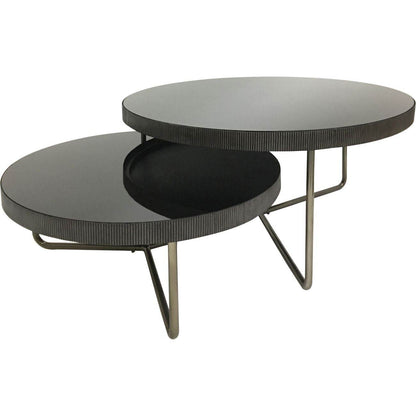Knightsbridge Black Tinted Glass Round Coffee Table - Pak Tao