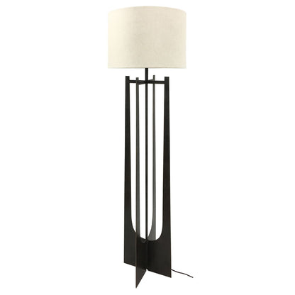 Glenthorpe Hammered Iron Floor Lamp Gilded Oak Finish - E27 60W
