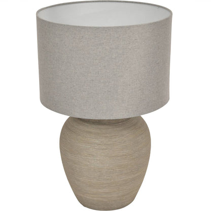 Baslow Etched Grey Small Ceramic Lamp with Shade - E27 60W