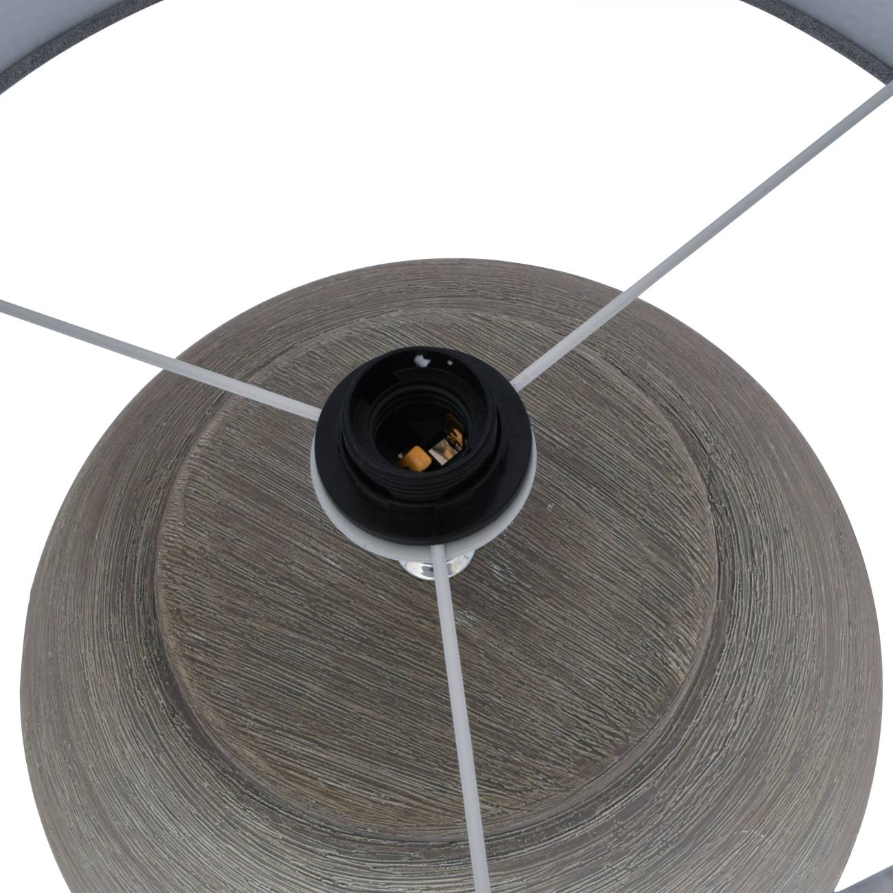 Baslow Etched Grey Small Ceramic Lamp with Shade - E27 60W