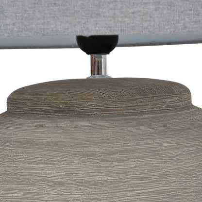 Baslow Etched Grey Small Ceramic Lamp with Shade - E27 60W