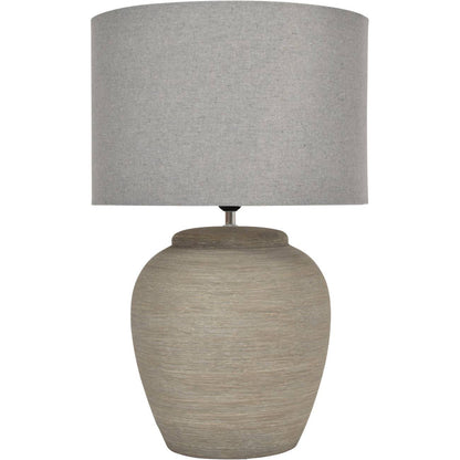Baslow Etched Grey Small Ceramic Lamp with Shade - E27 60W