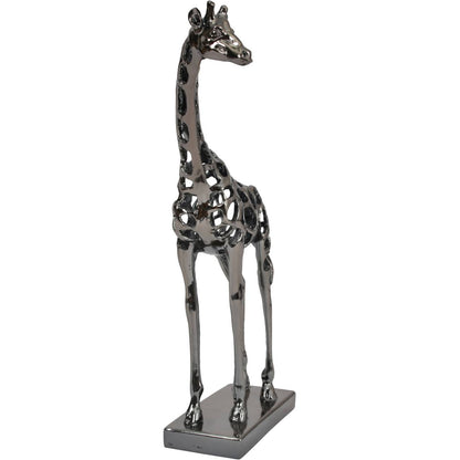 Courtney Black Nickel Hollow Giraffe 50cm Sculpture