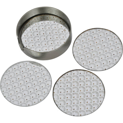 Deco scallop Antique Gold Set of 4 Coasters
