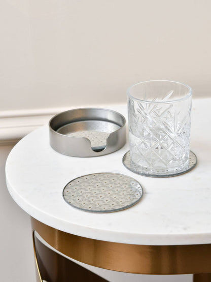 Deco scallop Antique Gold Set of 4 Coasters