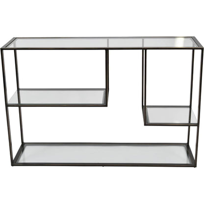 Deveraux Gilded Bronze Metal and Glass Console Table - Pak Tao