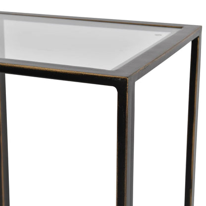 Deveraux Gilded Bronze Metal and Glass Console Table - Pak Tao
