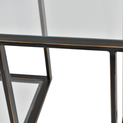 Deveraux Gilded Bronze Metal and Glass Console Table - Pak Tao