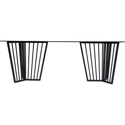 Abington Black Frame and Tinted Glass Dining Table - Pak Tao