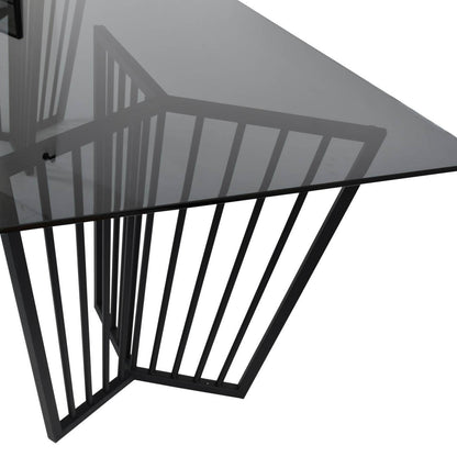 Abington Black Frame and Tinted Glass Dining Table - Pak Tao