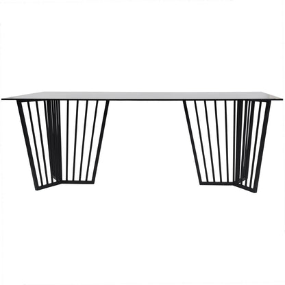 Abington Black Frame and Tinted Glass Dining Table - Pak Tao
