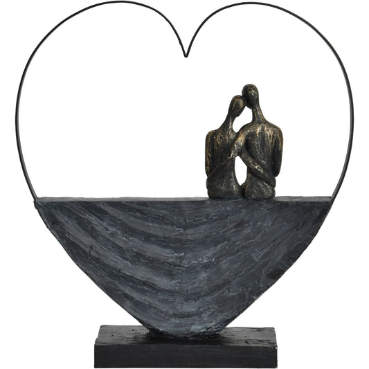 Couple Inside Heart Sculpture