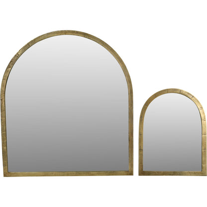 Arched Window Large Mirror in Brass Finish