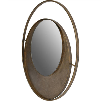 Concentric Circles Iron Mirror Aged Gold 100cm diameter