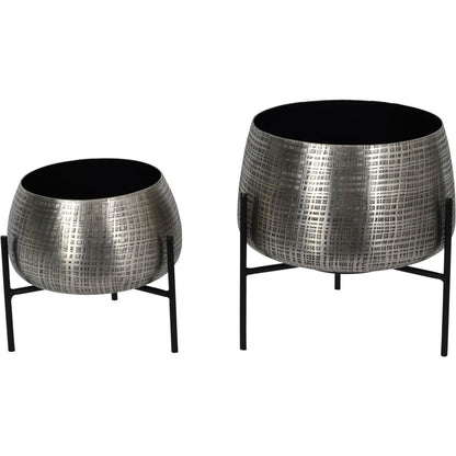 Clyde Tabletop Nickel Set of 2 Planters