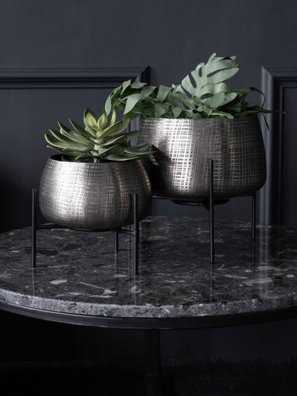 Clyde Tabletop Nickel Set of 2 Planters
