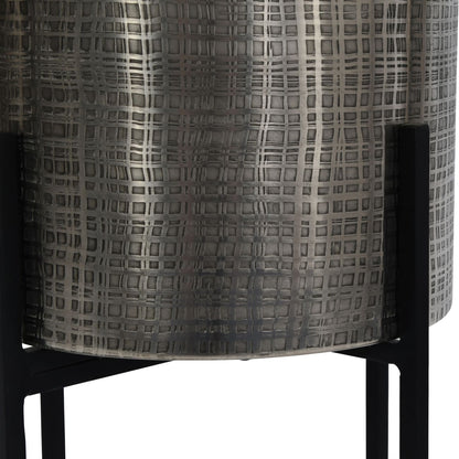 Clyde Floor Standing Nickel Set of 2 Planters